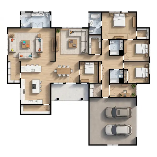 Spacious Earthy 4-Bed House floorplan