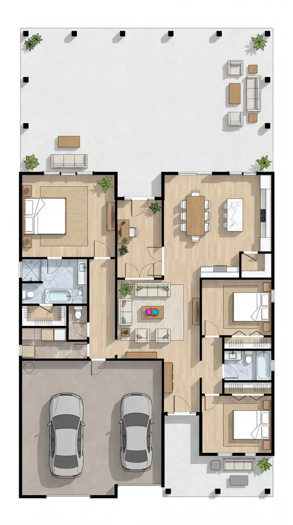 Spacious Bright 3-Bed floorplan