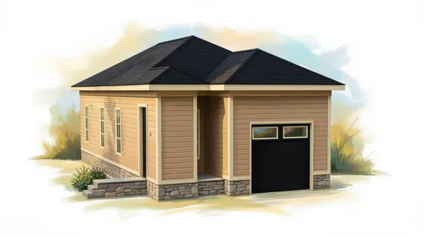 Cozy Earthy 2-Bed Home exterior render