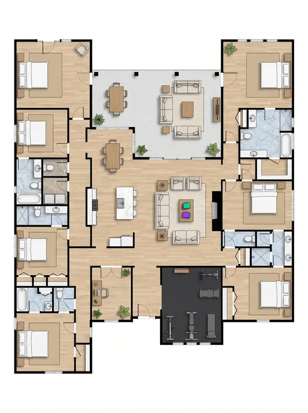 Sprawling Earthy 6-Bed Home floorplan