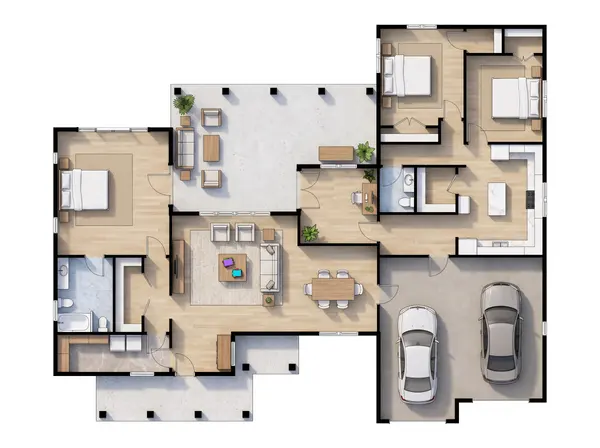 Bright 3-Bed Ranch floorplan
