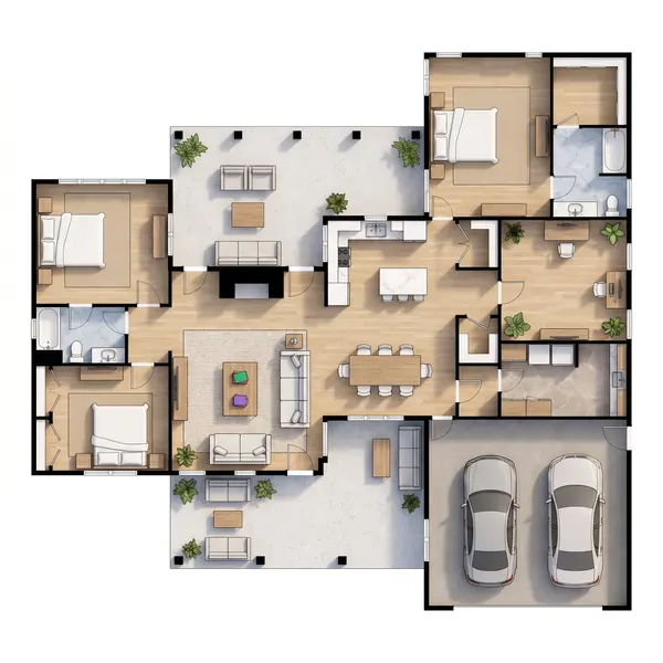 Earthy 3-Bed House floorplan