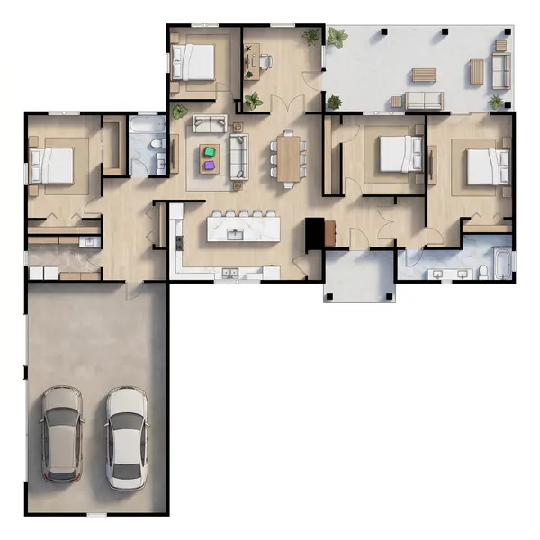 Spacious Dark 4-Bed House floorplan