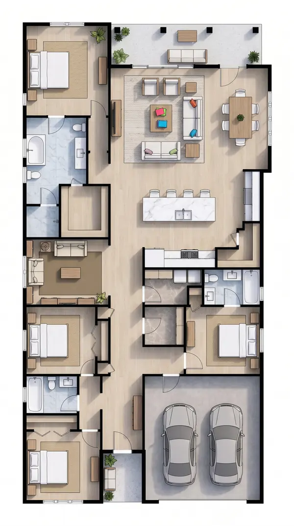 Bright 4-Bed Home floorplan