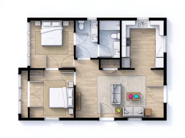 Bright 2-Bed House floorplan