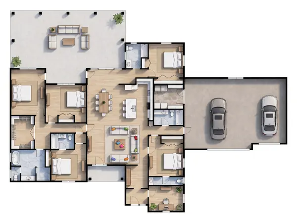 Sprawling Earthy 6-Bed House floorplan