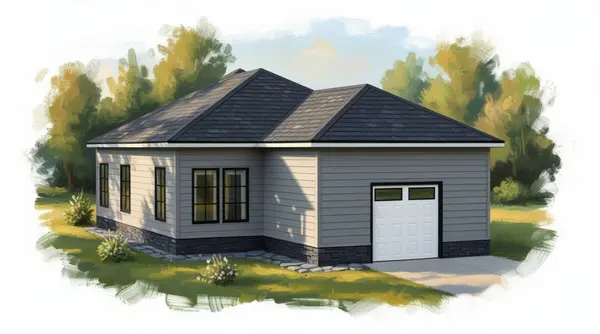 Compact Dark 1-Bed Home exterior render