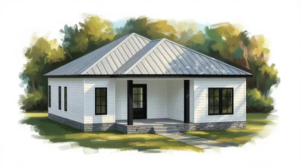 Bright 2-Bed with Porch exterior render