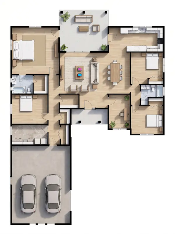 Bright Industrial 4-Bed House floorplan