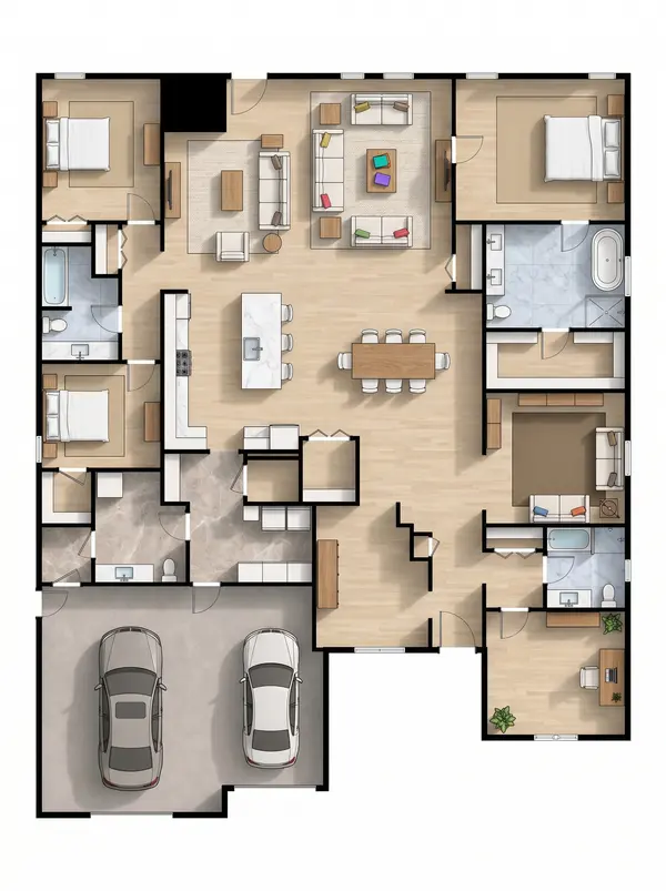 Spacious Classic 3-Bed with Two Garages floorplan