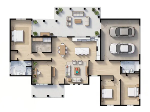 Earthy 3-Bed House floorplan