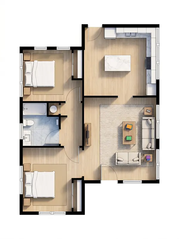 Cozy Earthy 4-Bed House floorplan