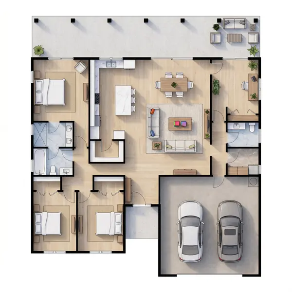 Sprawling Dark 3-Bed floorplan