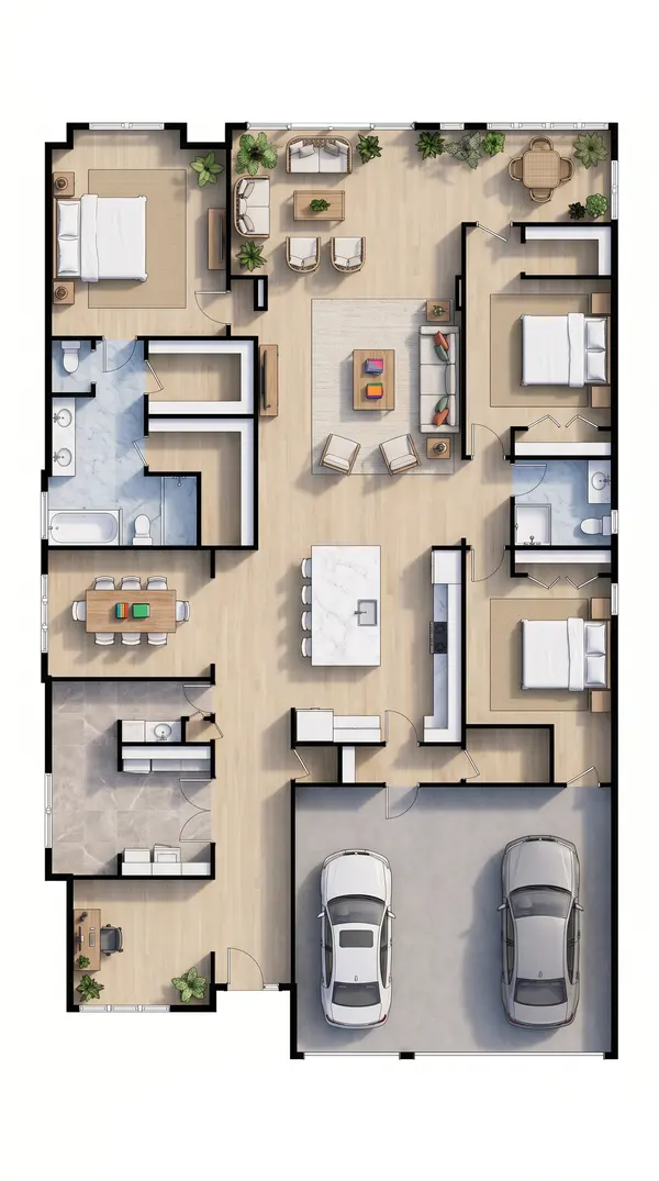 Earthy 3-Bed Home floorplan