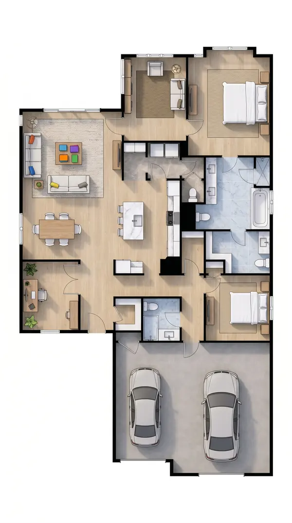 Earthy 2-Bed Home floorplan