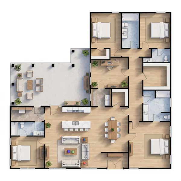 Bright 4-Bed House floorplan