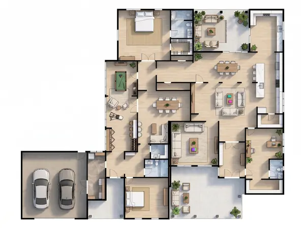 Sprawling Dark 2-Bed House floorplan