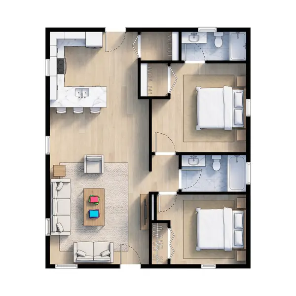 Compact Bright 2-Bed floorplan