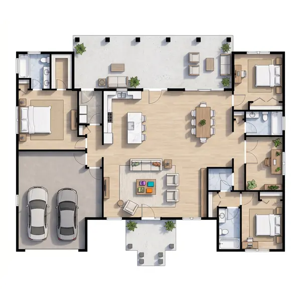 Bright 3-Bed Residence floorplan