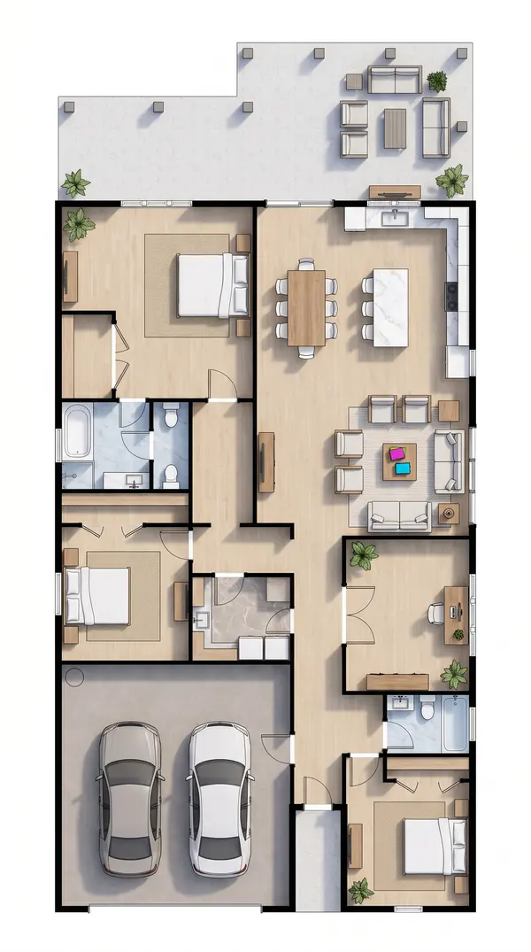 Spacious Bright 3-Bed floorplan
