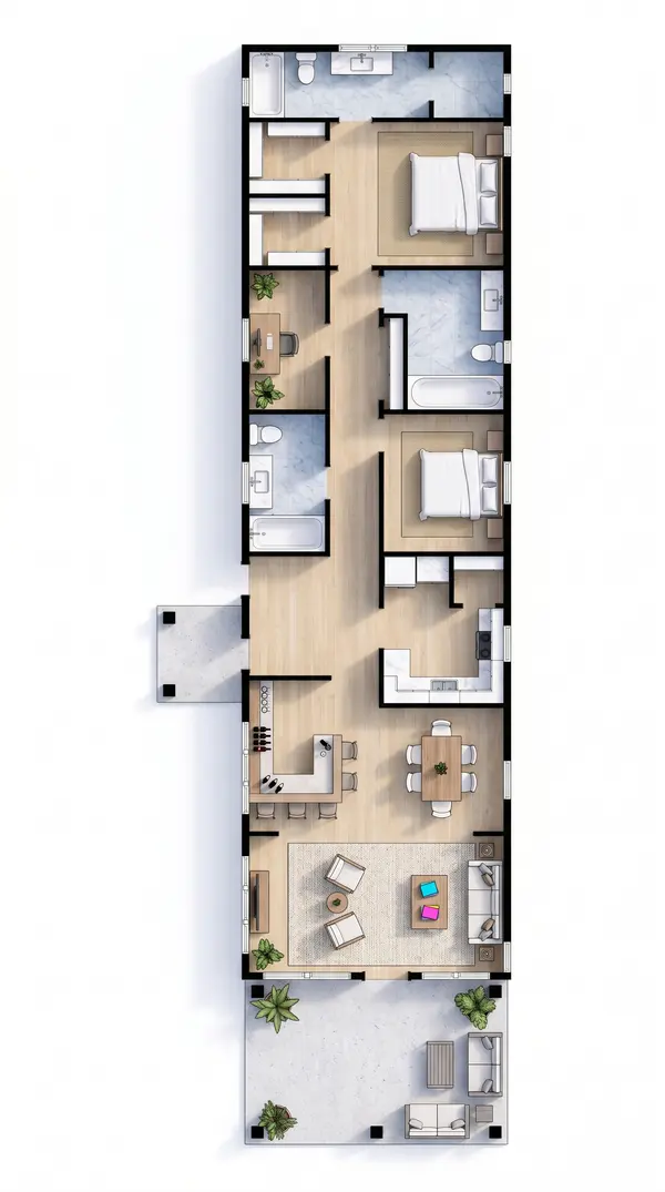 Bright 2-Bed Retreat floorplan