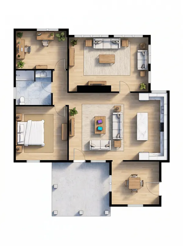 Bright 1-Bed Retreat floorplan