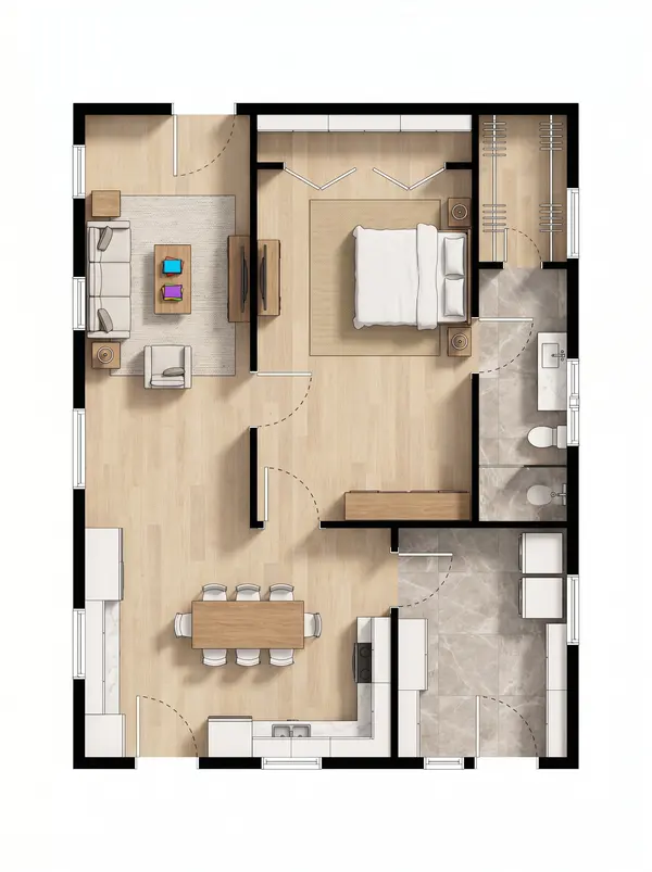 Bright 1-Bed House floorplan