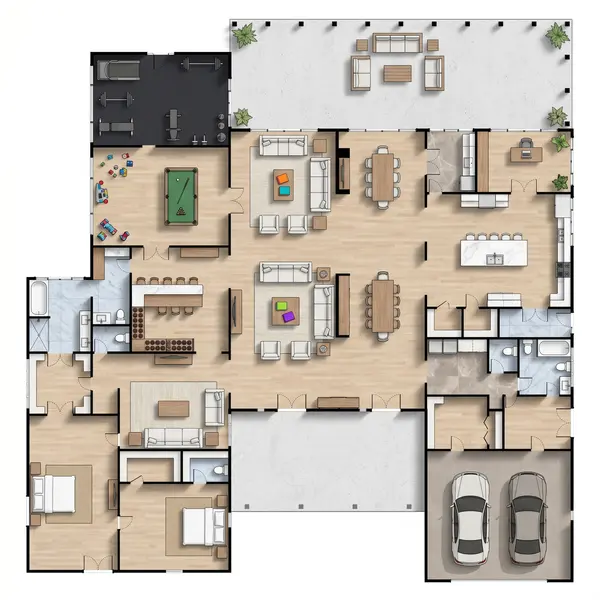 Sprawling Dark 2-Bed Home floorplan