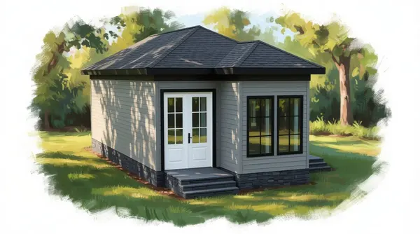 Sleek Dark 3-Bed House exterior render