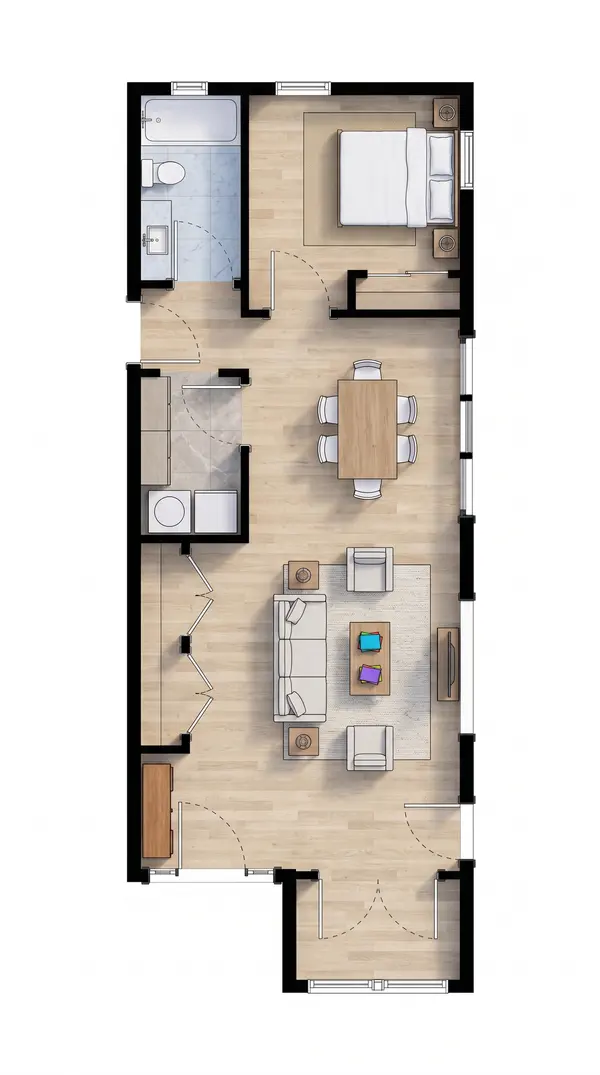 Sleek Dark 3-Bed House floorplan