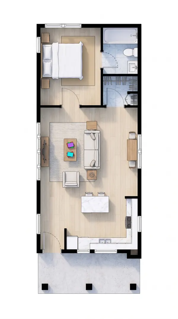 Bright 1-Bed floorplan