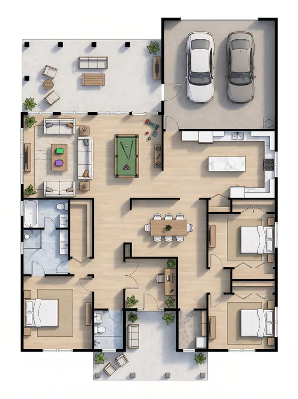 Bright 3-Bed Ranch Home floorplan