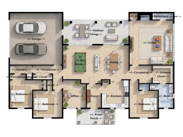 Spacious Bright 3-Bed House floorplan