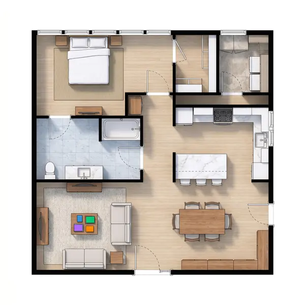 Compact Bright 2-Bed floorplan