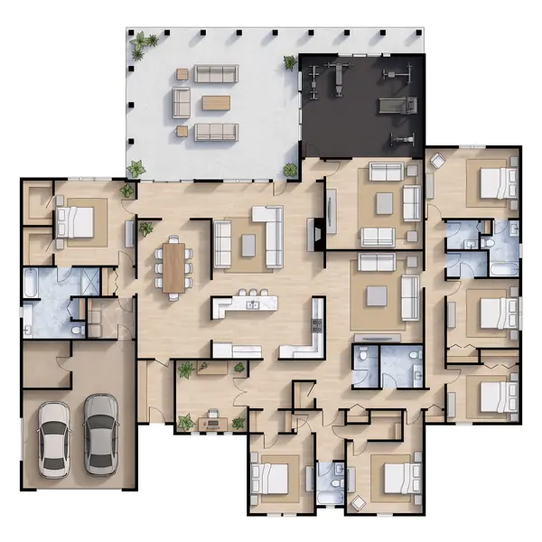 Sprawling 6-Bed Earthy floorplan