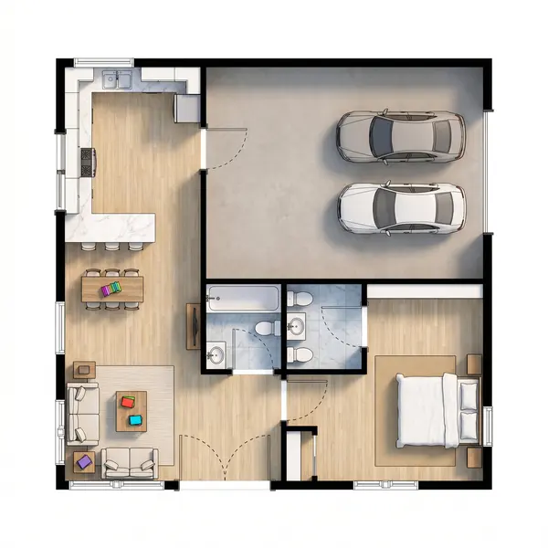 Bright 1-Bed Home floorplan