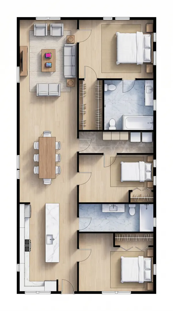 Bright 3-Bed Retreat floorplan