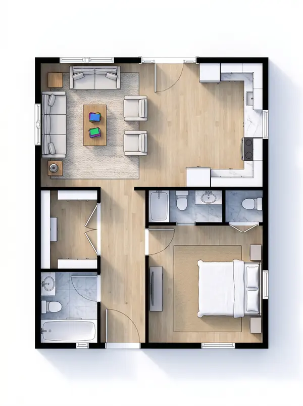 Bright 1-Bed House floorplan
