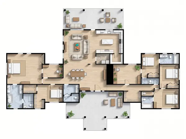 Sprawling Dark 4-Bed Home floorplan