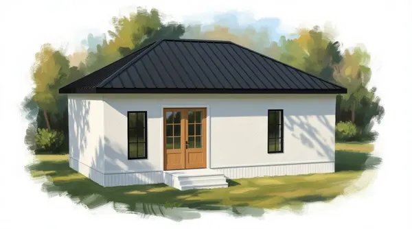 Compact Bright 1-Bed House exterior render