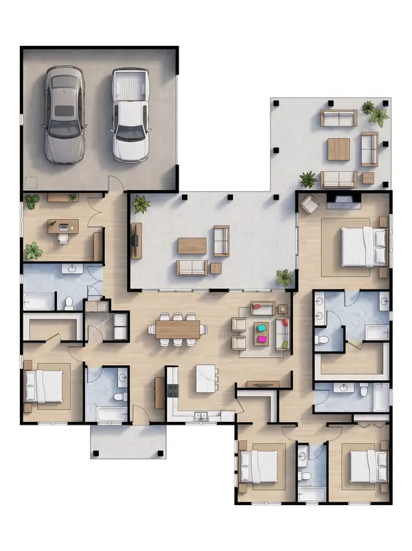 Spacious Earthy 4-Bed House floorplan