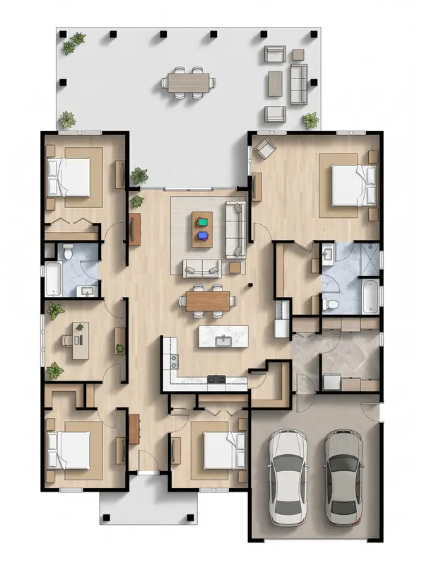 Bright 3-Bed House floorplan