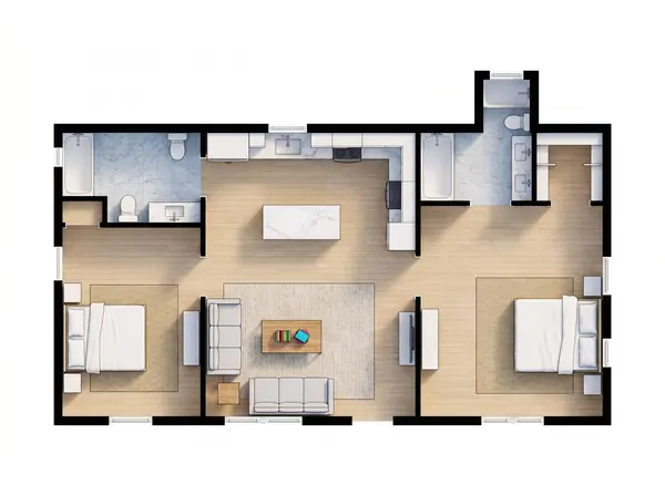 Bright 2-Bed Home floorplan