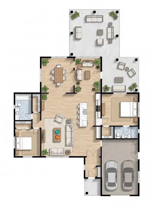 Bright 2-Bed House floorplan