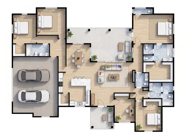 Spacious Earthy 4-Bed floorplan
