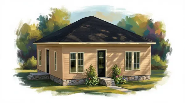 Earthy 2-Bed Home exterior render