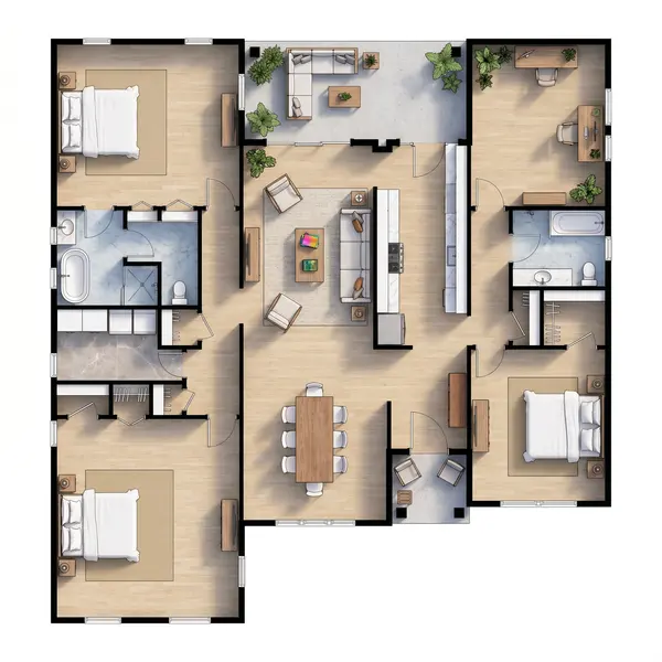 Spacious Earthy 3-Bed Home floorplan