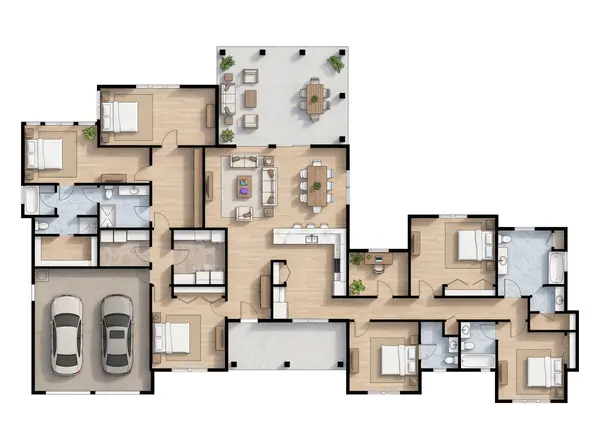 Sprawling 6-Bed Bright House floorplan