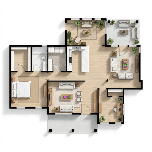 Earthy 1-Bed Home floorplan