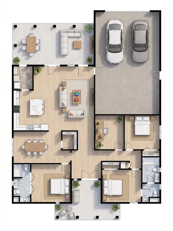 Spacious Bold 3-Bed House floorplan